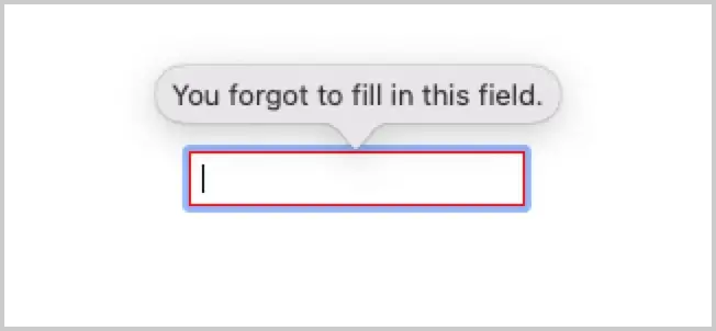 Custom validation error in Safari